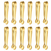 Goldene Edelstahlzange, elegantes Design, vielseitig einsetzbar für Buffet, Outdoor-Aktivitäten, Kaffeebar, lebensmittelecht und rostbeständig,