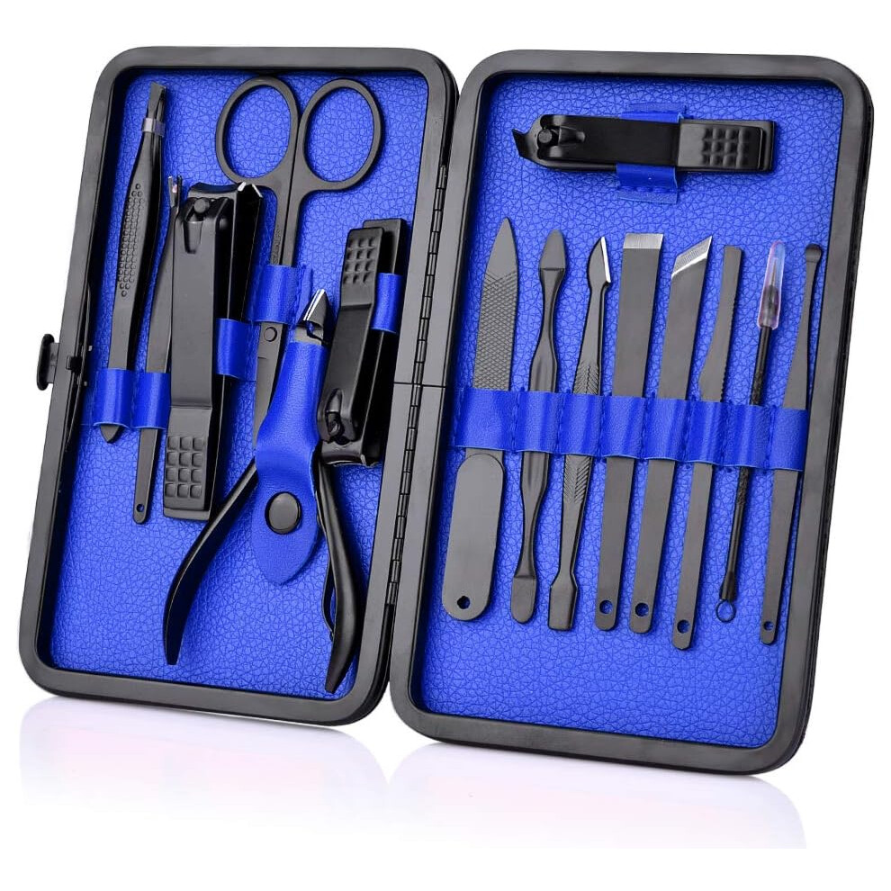 Professional Manicure Kit, Versatile Grooming Tools With Lifetime Warranty, Suitable For Personal Use And As A Gift (Blue)