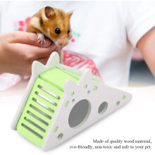 Versatile Pet Hideaway, Exercise Toy For Hamsters And Friends, Woody Green Material, Eco-friendly Double-decker Small Pet Castle, Ladder Platform For