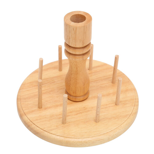 Premium Beech Wood 8-Spool Thread Rack for Neat Sewing Storage