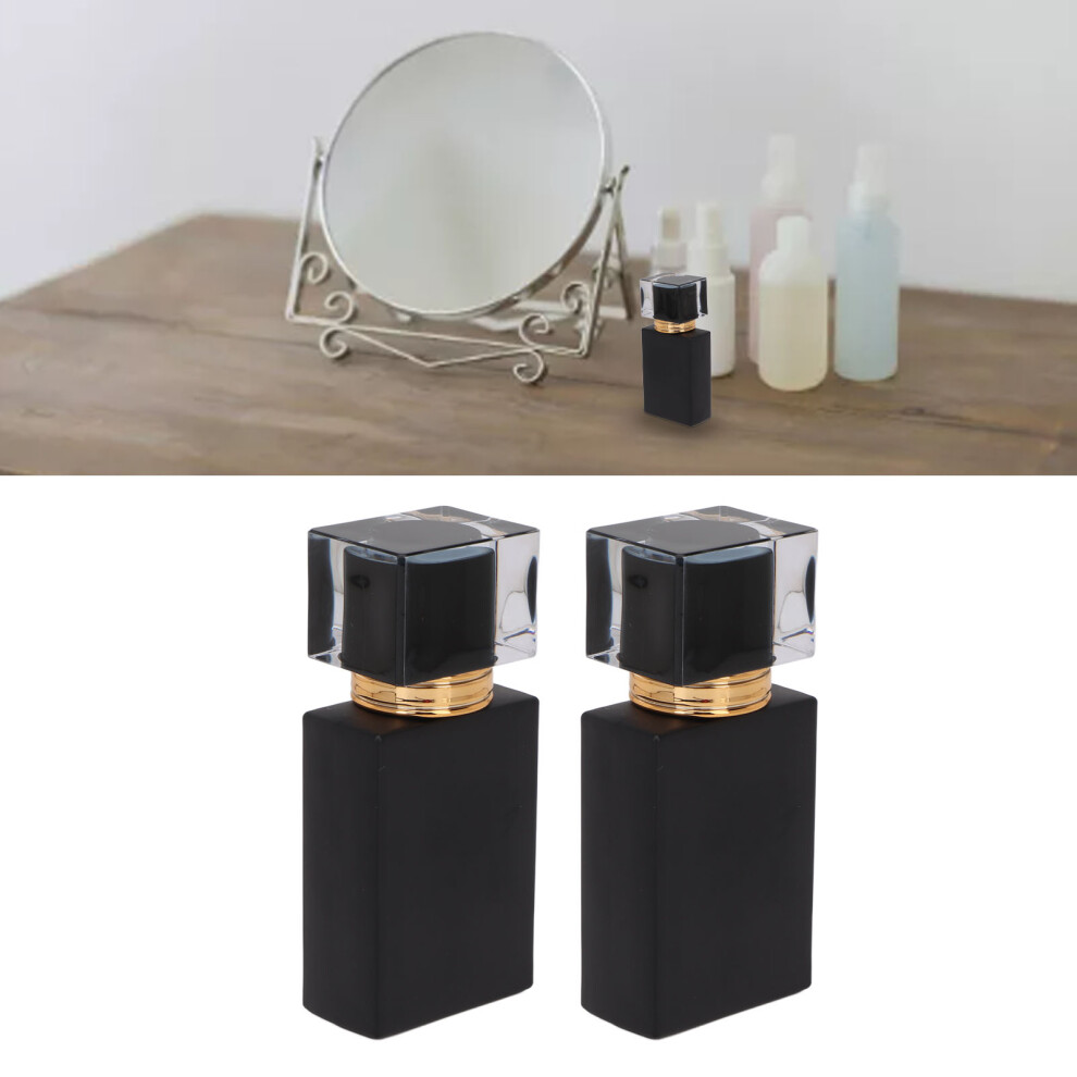 Golden/Black 2X 30Ml Glass Perfume Atomizers With Leakproof Nozzle