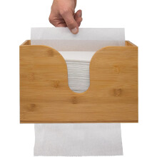 Papierhandtuchspender aus Bambus, innovatives Design aus massivem Bambusholz, modernes Accessoire fürs Homeoffice, einfaches Nachfüllen dank