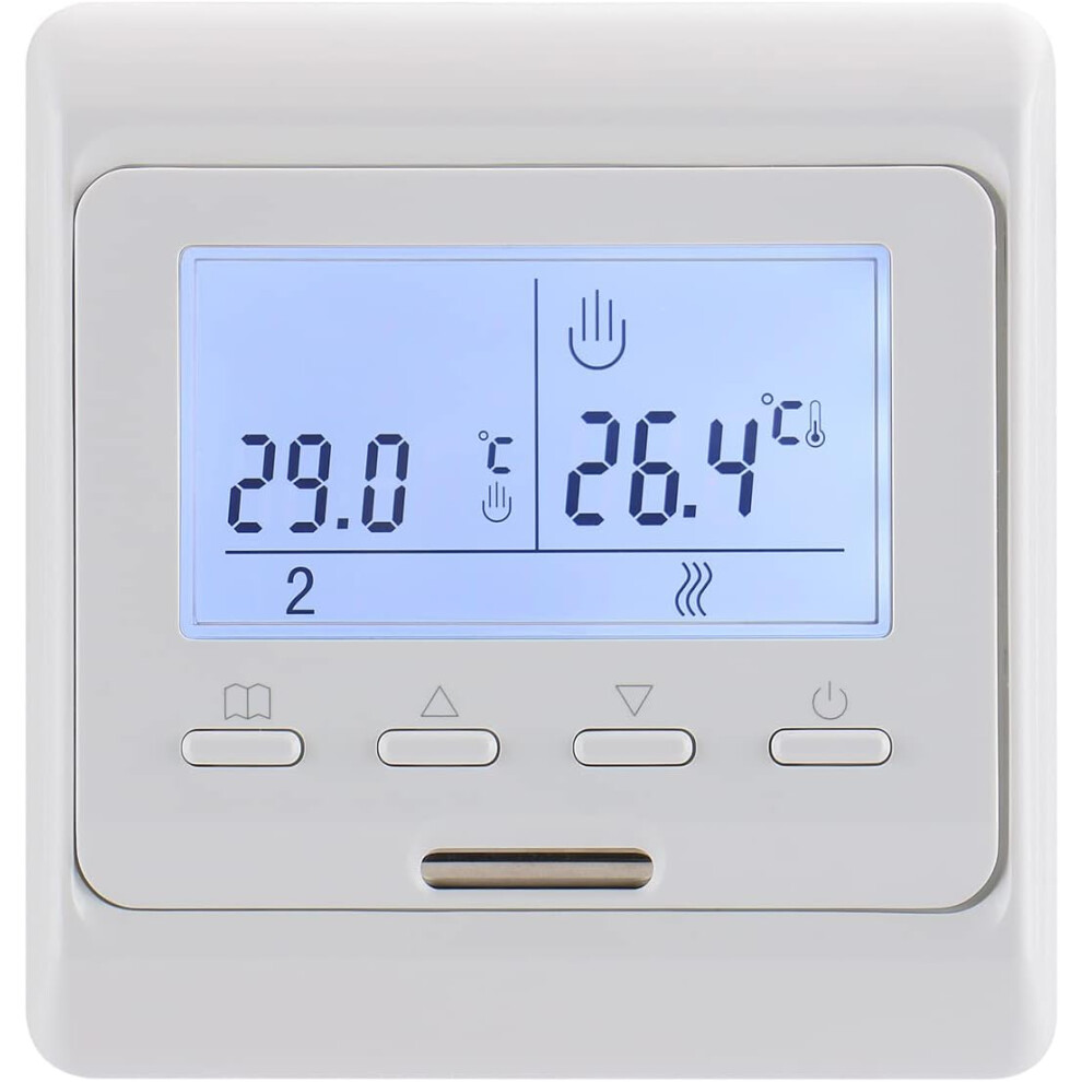 White Digital Warm Floor Thermostat, Underfloor Heating Controller With Memory Function 9433291772461