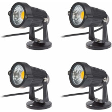 LuminPro Außenstrahler, Metallgehäuse mit verstellbarem Design, 4 x 3-W-LED-Leuchten für energiesparende Beleuchtung, schwarzes Aluminium,