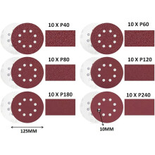 60 disques de ponçage, papier de verre Ă forte adhĂ©rence pour ponceuses excentriques, disques de ponçage antistatiques et durables, adaptĂ©s Ă