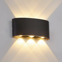 Lampada da parete moderna per esterni con scocca in alluminio, illuminazione verso l'alto e verso il basso per interni ed esterni, grado di