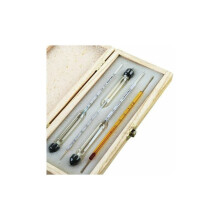 Alcohol Hydrometer Kit For Accurate Measurement, Wooden Storage Box With Anti-Collision Design, Professional Hydrometer For Spirit Moonshine Testing,