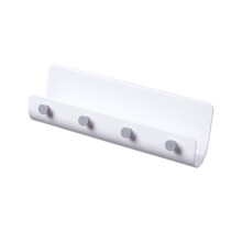 Prateleira compacta com quatro ganchos grandes para cozinha, banheiro, lavabo, quarto, guarda-roupa, porta e áreas de entrada. Design moderno em
