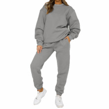 Elastic Waist Sweatpants for Women, 2 Piece Sweat Sets with Long Sleeve Sweater, Oversize Tracksuit Featuring Banded Ankle Cuffs, Fleece Sweatpants
