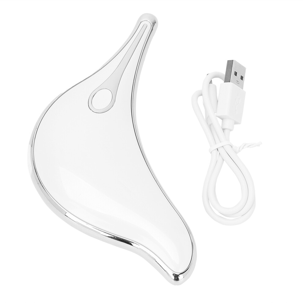White Facial Massager For Youthful Skin, Skin Rejuvenation Device With Thermal & Vibration, Portable Facial Massager With Heating For Neck & Face (White)