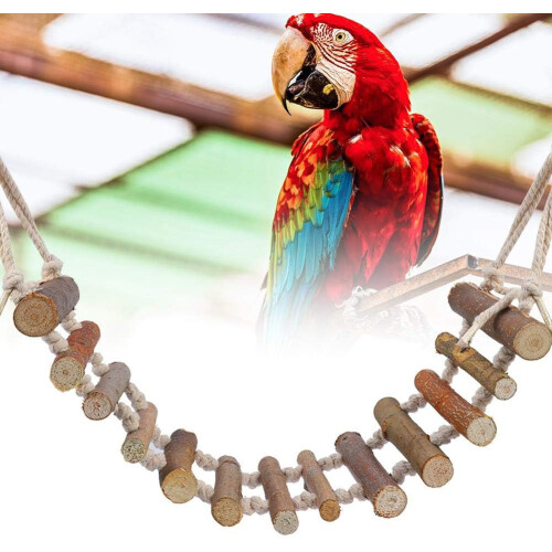 Parakeet Paradise, Ξύλινη κρεμαστή κούνια για παπαγάλους με ασφαλή κουδούνια,