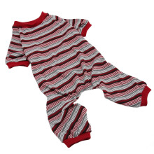 Weiche Stretch-Hundes pajamas XL gestreift, mit 4 Beinen, Schlafbekleidung, Polyester, maschinenwaschbar