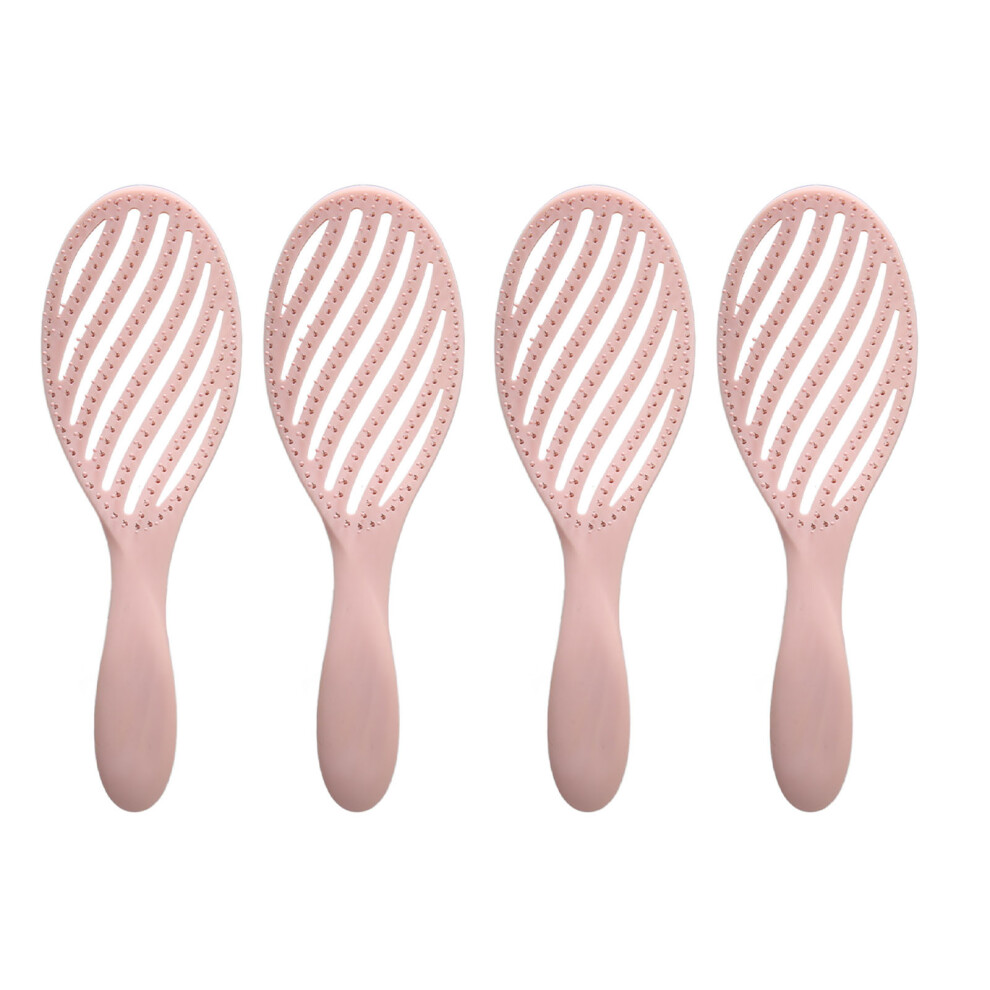 Painless Flexible Bristles Detangler Brush - Ergonomic Curved Design Vented Scalp Massage Tool for Wet Dry Curly Hair with Sturdy Materials & Hollow