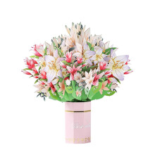 Flower Bouquet Greetings Card Popup Greetings Card-Lily bouquet
