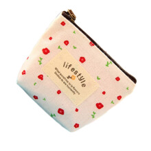 Sturdy Coin Purses Print Zippered Wallet Coin Purse-White