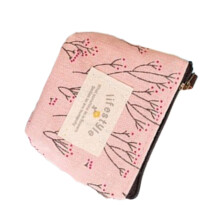 Beautiful Printed Coin Purse Wristlet Bag Zipper Wallet-Pink