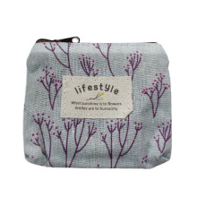 Practical Flower Printed Small Wallet Storage Bag-Blue