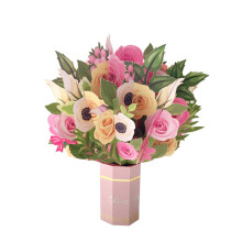 Flower Bouquet Greetings Card Popup Greetings Card-rose bouquet