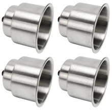 4X Stainless Steel Cup Drink Holder Brushed with Drain Marine Boat Rv