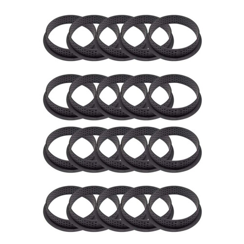 20Pcs Cake Mold Mousse Tart Ring Round-Shape Dessert Pies Decorating Tool Perforated Baking Cutter DIY Bakeware