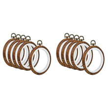 10 Stuks Borduurringen Geïmiteerd Hout Borduurwerk Cirkel Ronde Display Frame Cirkel voor Kunst Ambacht Naaien en Hangen