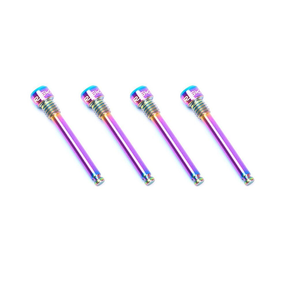 Risk 4Pcs Titanium Caliper Bolts Ultralight Bicycle Oil Disc Brake Pads Thread Pins For Xt ,Rainbow 6032013041699