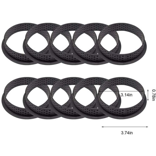 20Pcs Cake Mold Mousse Tart Ring Round-Shape Dessert Pies Decorating Tool Perforated Baking Cutter DIY Bakeware 1