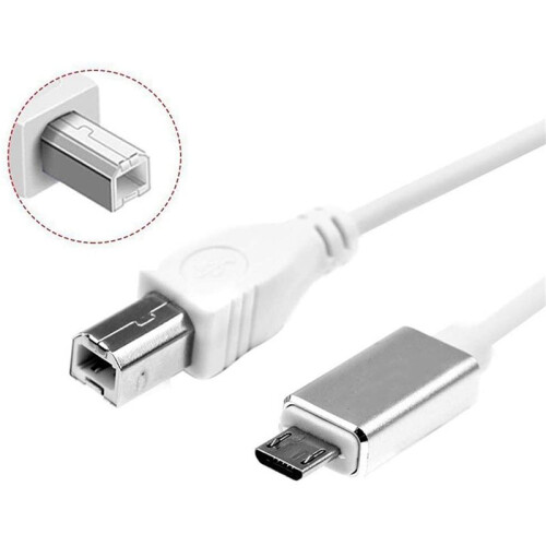2X Midi USB Type B to Micro-USB Cable Connector Cable, Adapter Cable, Piano Audio Cable 1