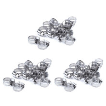 45 Pcs Stainless Steel 8mm to 12mm Hose Pipe Clamps Clips Fastener