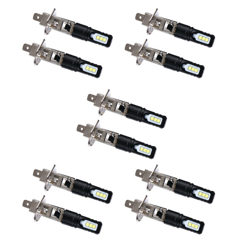 10X H1 6000K Super Bright White 6000LM DRL LED Headlight Bulb Kit High-