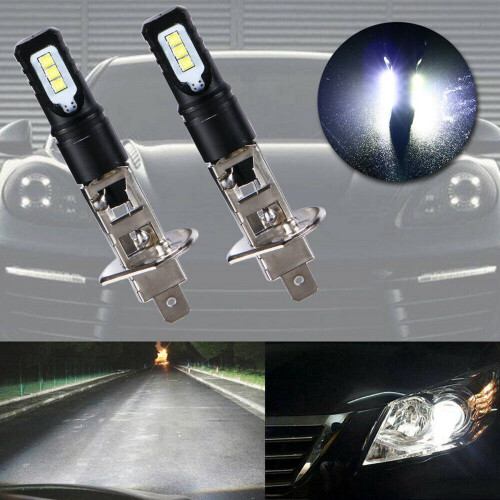 10X H1 6000K Super Bright White 6000LM DRL LED Headlight Bulb Kit High- 1