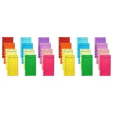 24 Budget Envelopes, Card Cash Envelope System, Save Money, Various Colors, Vertical Layout and Perforation