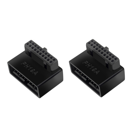 2X PH19A USB 3.0 Internal Header USB3.0 19/20P Socket 90 Degree Adapter Converter for Computer Motherboard