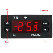2X ETC-974 Controlador de Temperatura Digital Microcomputador Termostatos Termostato Alarme de Refrigeração 220V Sensor NTC