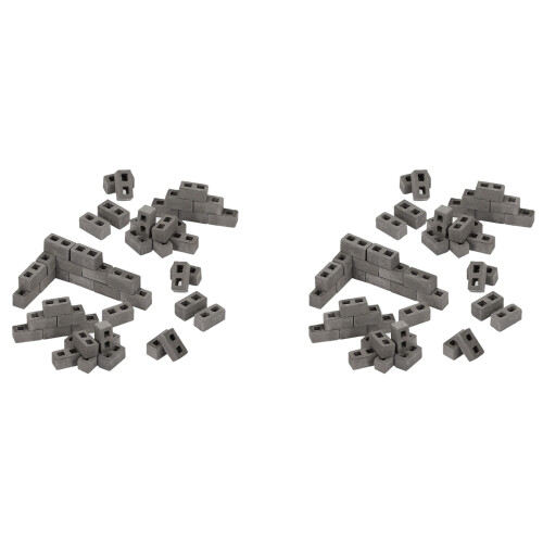 120 Packs Cinder Blocks 1/12 Scale  Bricks Concrete Miniature Bricks Tiny Landscaping Dollhouse Accessories