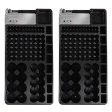 2X Batterie de Stockage Avec Testeur - Batterie Caddy Rack Detenteurs Case Box y Compris Checker Batterie Aaa Aa C D 9V