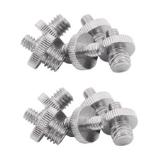 10 Piezas 1/4 Pulgada Macho A 1/4 Pulgada Macho Trípode Adaptador Tornillo Roscado Metal Convertidor Tornillo