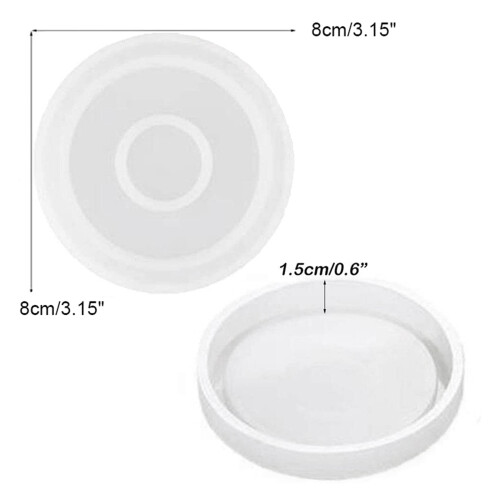 8 Pack Round Silicone Coaster Molds,Clear Epoxy Molds for Casting with Resin,Concrete,Cement and Polymer Clay 1