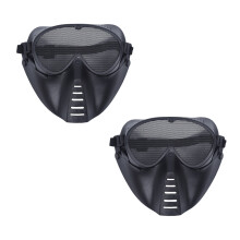 2X Mask Airsoft Protective Mask Paintball Black New