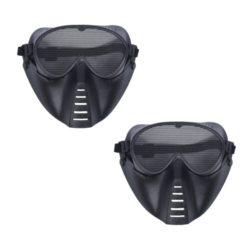 2X Mask Airsoft Protective Mask Paintball Black New