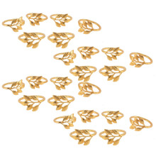 24 Teile / Los Hotel Servietten Ring Serviettenhalter Herbst BläTter Servietten Schnalle Weihnachten Hochzeit Gold Serviette Kreis Abendessen Tisch