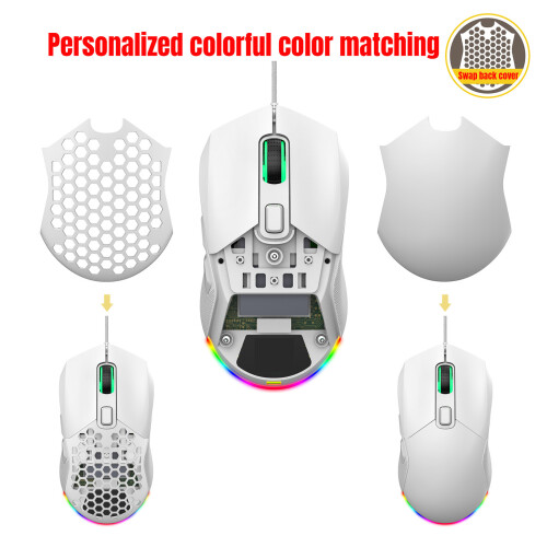 X300 RGB Gaming Mouse White, 7200 DPI, 6 Buttons, Backlit 2
