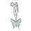 Bijoux de nombril à la mode sans Piercing, Clip-papillon blanc 2 1