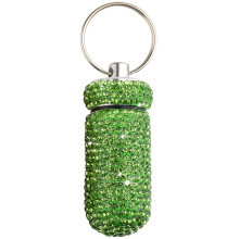 Unisex Sturdy Alloy Medicals Pills Container Charm-Green
