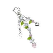 Pendentif en forme de feuille de fraise, breloque de-Rose