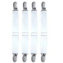 Sangle élastique pour drap de lit, 4 pièces, attaches à-Blanc