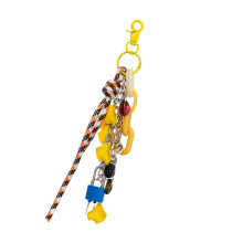 Multipurpose Nylon Rope Bag Ornament with Stylish Chain-Yellow
