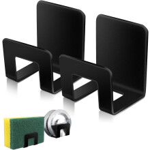 Suport inovator pentru burete de chiuvetă, două metode diferite de instalare, design exterior unic, pentru oțel inoxidabil negru, uscare rapidă,