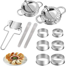 Ravioli-vormenset, pierogi-vormpje, roestvrijstalen deegpers voor het zelf maken van dumplings, deegsnijder, keukengereedschap met diverse vormen.
