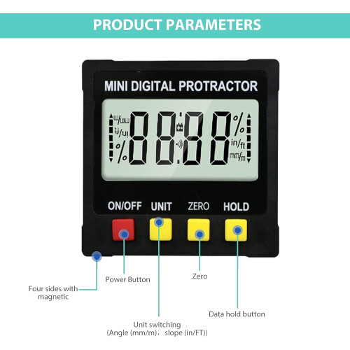 High Precision Electronic Angle Ruler, Digital Inclinometer With Angle And Slope Readout For Professional Applications 2